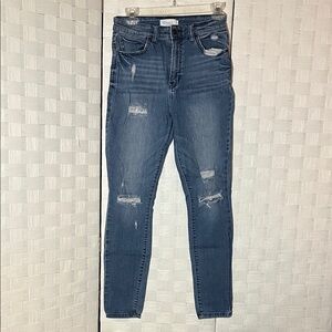 Oasis High Rise Distressed Blue Jeans
